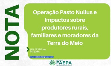 NOTA DE PÚBLICA - OPERAÇÃO PASTO NULLUS