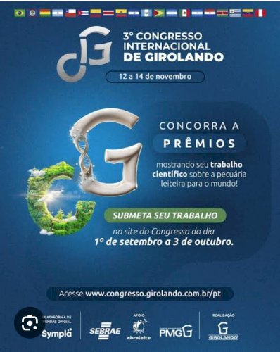Garanta sua inscrição com 15 porcento de desconto para o 3º Congresso Internacional de Girolando. O lote vira no final do dia!