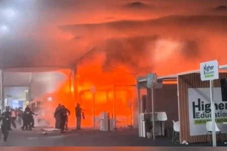 Incêndio atinge pavilhão da COP30, em Belém