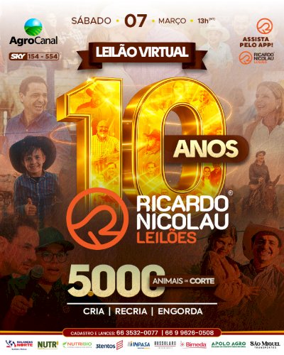 LEILÃO VIRTUAL 10 ANOS RICARDO NICOLAU LEILÕES